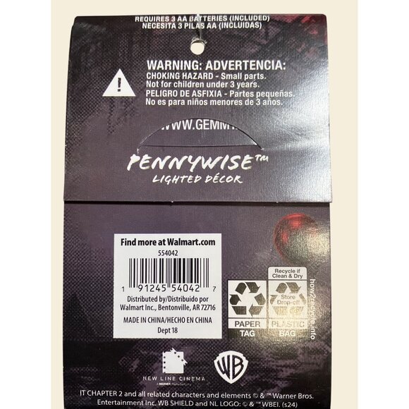 Pennywise IT Blow Mold 12" Halloween Lighted Decor Clown w/ Pumpkin - Picture 11 of 13